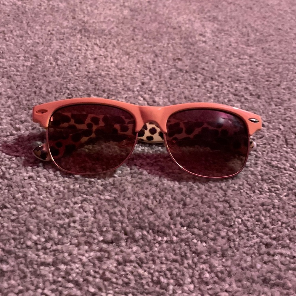 Coral Cheetah Print Sunglasses